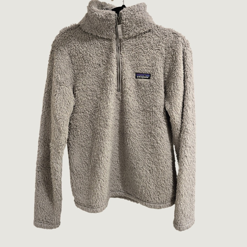 Patagonia Los Gatos Women S Gray Fleece Quarter Zip Pullover Sherpa Y2K Gorpcore